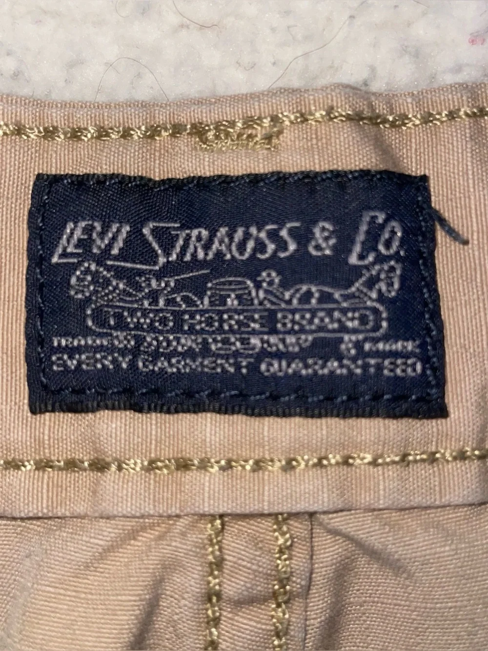 Levi Strauss & Co. Two Horse Tan Cargo Shorts 40W